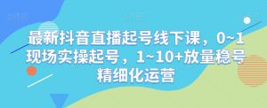 最新抖音直播起号线下课,0~1现场实操起号,1~10+放量稳号精细化运营-木石资源网