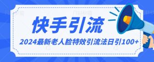 2024全网最新讲解老人脸特效引流方法,日引流100+,制作简单,保姆级教程【揭秘】-木石资源网