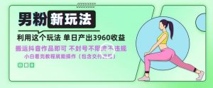 男粉新玩法小白一天也能有3960的收益,不违规不封号不限流,操作当天就能出单【揭秘】-木石资源网