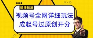 视频号全网最详细玩法,起号过原创开分成,单号日入300+【揭秘】-木石资源网