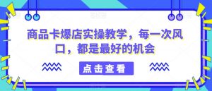 商品卡爆店实操教学,每一次风口,都是最好的机会-木石资源网
