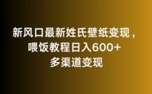 新风口最新姓氏壁纸变现,喂饭教程日入600+【揭秘】-木石资源网