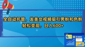 全自动托管,发美女视频吸引男粉和色粉,轻松变现,日入600+【揭秘】-木石资源网