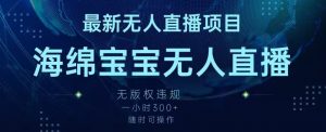 最新海绵宝宝无人直播项目,实测无版权违规,挂小铃铛一小时300+,随时可操作【揭秘】-木石资源网