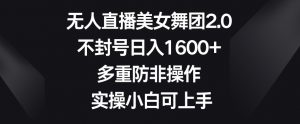 无人直播美女舞团2.0,不封号日入1600+,多重防非操作,实操小白可上手【揭秘】-木石资源网