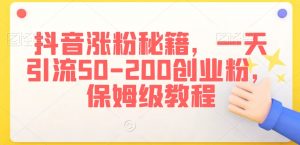 抖音涨粉秘籍,一天引流50-200创业粉,保姆级教程【揭秘】-木石资源网