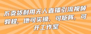 不卖货利用无人直播引流视频教程,地可实操,可矩阵,可开工作室【揭秘】-木石资源网