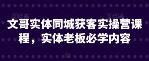 文哥实体同城获客实操营课程,实体老板必学内容-木石资源网