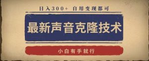 最新声音克隆技术,有手就行,自用变现都可,日入300+【揭秘】-木石资源网