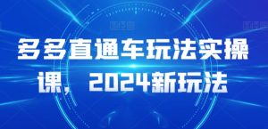 多多直通车玩法实操课,2024新玩法-木石资源网