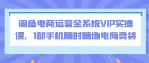 闲鱼电商运营全系统VIP实操课,1部手机随时随地电商卖货-木石资源网