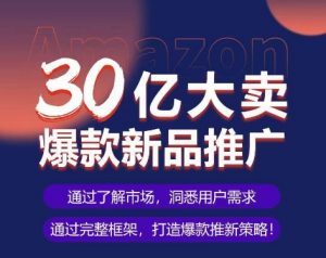 亚马逊·30亿大卖爆款新品推广，可复制、全程案例实操的爆款推新SOP-木石资源网