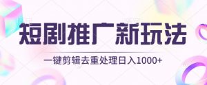 短剧推广新玩法，不剪辑，工具助力一键过原创，日入1000+【揭秘】-木石资源网