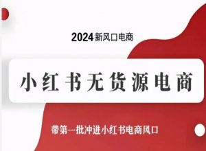 2024新风口电商，小红书无货源电商，带第一批冲进小红书电商风口-木石资源网