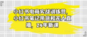 小红书电商实战训练营,小红书笔记带货和无人直播,24年新课-木石资源网