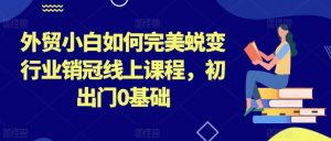 外贸小白如何完美蜕变行业销冠线上课程,初出门0基础-木石资源网