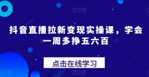 抖音直播拉新变现实操课，学会一周多挣五六百-木石资源网