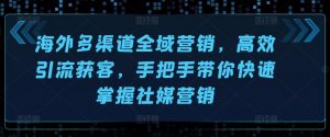 海外多渠道全域营销,高效引流获客,手把手带你快速掌握社媒营销-木石资源网