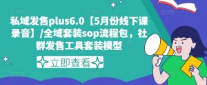 私域发售plus6.0【5月份线下课录音】/全域套装sop流程包，社群发售工具套装模型-木石资源网