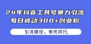 24年抖音工具号暴力引流,每日被动300+创业粉,创业粉捷径,卷死同行【揭秘】-木石资源网