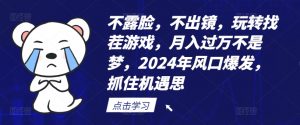 不露脸，不出镜，玩转找茬游戏，月入过万不是梦，2024年风口爆发，抓住机遇【揭秘】-木石资源网