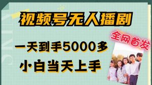 全网首发视频号无人播剧，拉爆流量不违规，一天到手5000多，小白当天上手，多号无限放大【揭秘】-木石资源网