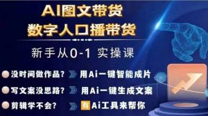 Ai图文带货+数字人口播带货,从0~1实操体系课-木石资源网