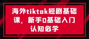 海外tiktok短剧基础课,新手0基础入门认知必学-木石资源网