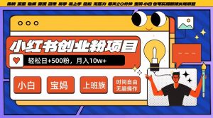 小红书创业粉项目日+500粉,每天20分钟躺赚长尾收益,无脑操作,宝妈,小白抓紧冲【揭秘】-木石资源网