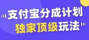 支付宝分成计划独家顶级玩法，从起号到变现，无需剪辑基础，条条爆款，天天上热门-木石资源网