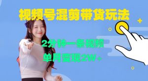 视频号混剪玩法，2分钟一条视频，单月变现2W+【揭秘】-木石资源网