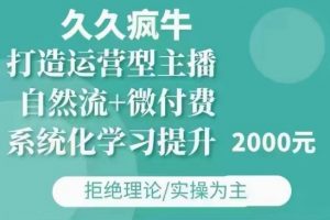 久久疯牛·自然流+微付费(12月23更新)打造运营型主播,包11月+12月-木石资源网