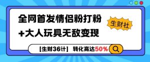 【生财36计】全网首发情侣粉打粉+大人玩具无敌变现-木石资源网