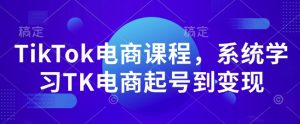 TikTok电商课程,系统学习TK电商起号到变现-木石资源网