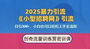 2025最新暴力引流方法，招聘平台一天引流300+，日变现多张，专业人士力荐-木石资源网