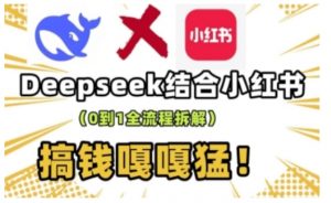 deepseek+小红书打造流量生产线实操课,0到1全流程拆解,搞钱嘎嘎猛-木石资源网