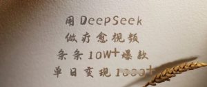 用DeepSeek做疗愈视频,条条10W+爆款,单日变现多张-木石资源网