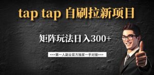 taptap拉新自刷项目,一个新用户14元,矩阵玩法日入300+-木石资源网