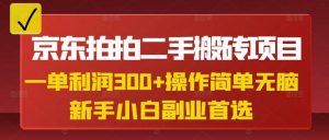 京东拍拍二手搬砖项目,一单纯利润3张,操作简单,小白兼职副业首选-木石资源网