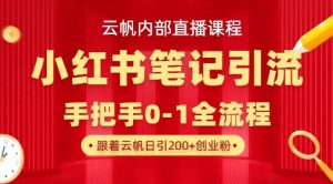 云帆内部直播课·小红书笔记引流，手把手从0-1全流程-木石资源网