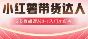 小红薯达人带货启航计划,3节直播课从0-1入门小红书-木石资源网