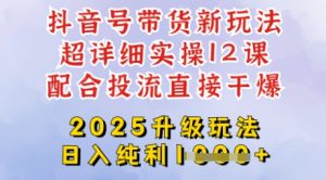2025全新升级抖音带货玩法,一天纯利四位数,从剪辑到选品再到发布投流,超详细玩法揭秘-木石资源网