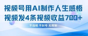 用AI做人生感悟视频，4条视频当天收益782-木石资源网