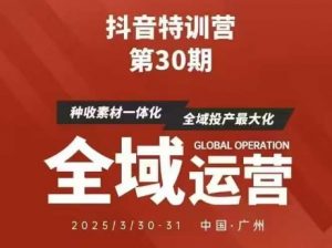 抖音特训营第30期线下培训资料，没有录音视频，正版整理的脑图资料及学员总结核心点-木石资源网