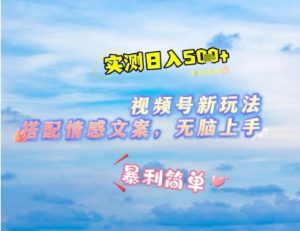 微信视频号最新玩法,表情包搭配情感文案,2分钟一条原创作品,简单好上手,轻松日入几张-木石资源网