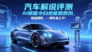 抖音汽车解说评测赛道，AI赋能小白也能做原创，收益爆炸，一条作品上千-木石资源网