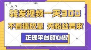 转发视频一天3张+,正规平台放心做,不看播放量,不看粉丝量,一个任务几分钟完成【揭秘】-木石资源网
