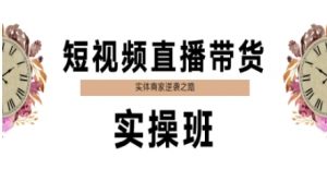 短视频直播带货实操班，实体商家逆袭之路-木石资源网