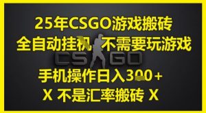 25年CSGO游戏搬砖，全自动运行，不需要玩游戏，手机操作日入3张(不是汇率搬砖)【揭秘】-木石资源网