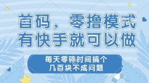 首码,零撸模式,有快手就可以做,每天零碎时间搞个几张不成问题【揭秘】-木石资源网